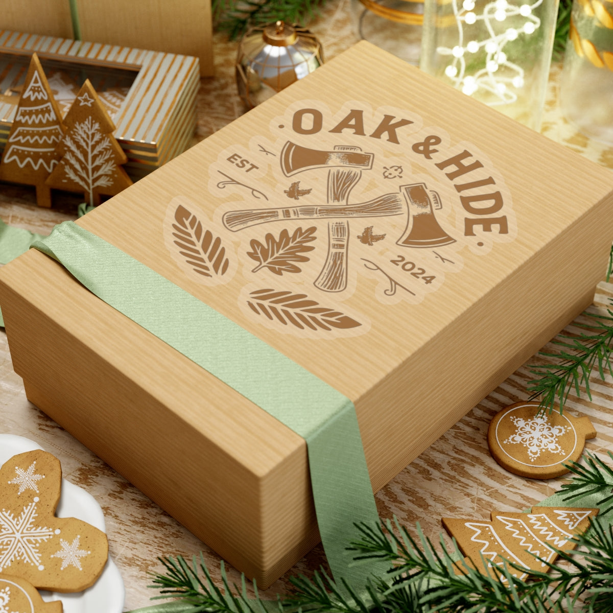 'The Oak & Hide Sticker' w/ Logo