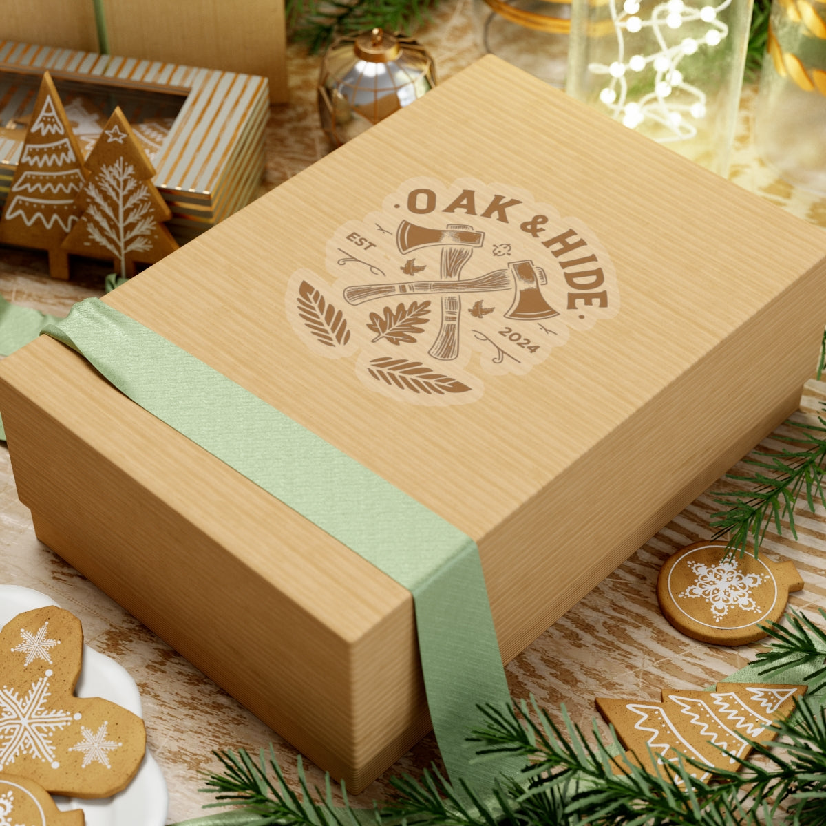 'The Oak & Hide Sticker' w/ Logo